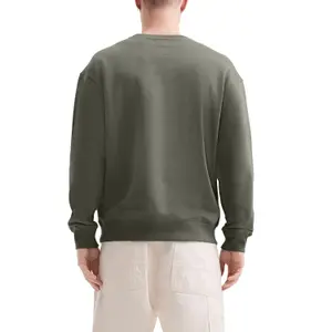 Washed Round Neck Sweatshirt with Chest Pocket QS image-5