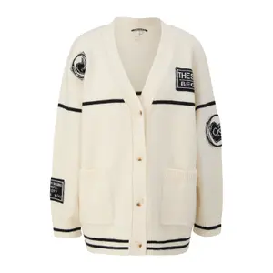 Casual Cardigan with Patches Women QS image-0