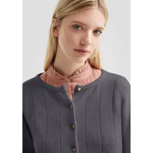Soft Button Cardigan for Women QS image-3