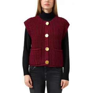 Short Knit Cardigan with Buttons for Women QS image-2
