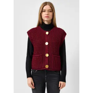 Short Knit Cardigan with Buttons for Women QS image-6
