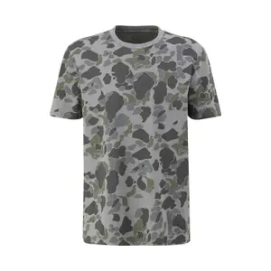 Soft Finish T-Shirt with All-Over Camouflage Print QS image-0