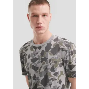Soft Finish T-Shirt with All-Over Camouflage Print QS image-3
