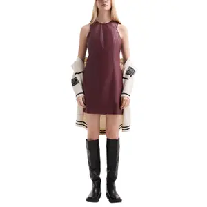 Women's Faux Leather Dress QS image-2