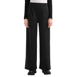 Wide Pleated Jersey Interlock Trousers Women QS image-2