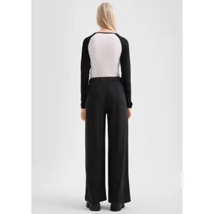 Wide Pleated Jersey Interlock Trousers Women QS image-4