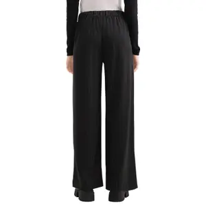 Wide Pleated Jersey Interlock Trousers Women QS image-5