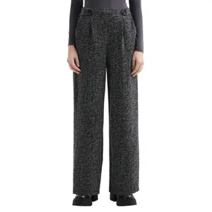 Wide Pleated Jersey Interlock Trousers Women QS image-2