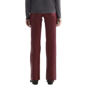 Women's Elastic Waist Faux Leather Flared Trousers QS image-5