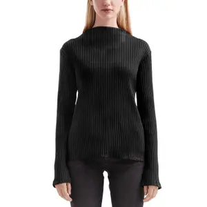 Ribbed Roll Neck Sweater Women QS image-2