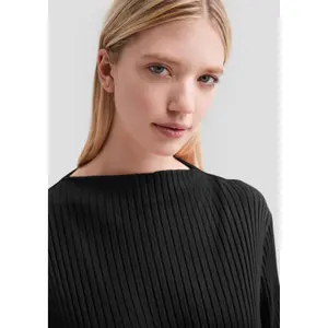Ribbed Roll Neck Sweater Women QS image-3