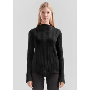 Ribbed Roll Neck Sweater Women QS image-6