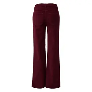 High-Waisted Wide-Leg Corduroy Trousers Ladies QS image-1