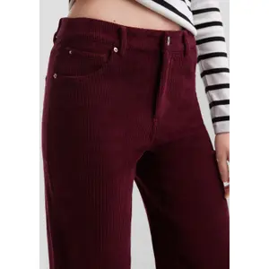 High-Waisted Wide-Leg Corduroy Trousers Ladies QS image-3