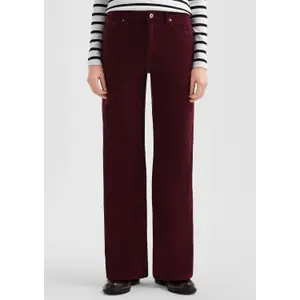 High-Waisted Wide-Leg Corduroy Trousers Ladies QS image-6