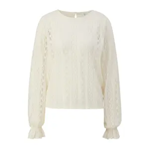 Slightly Sheer Lace Blouse for Women QS image-0