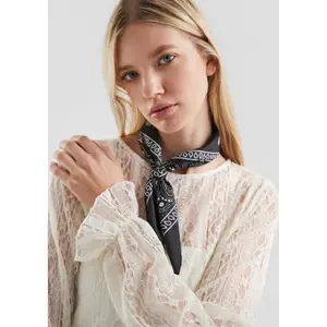 Slightly Sheer Lace Blouse for Women QS image-3