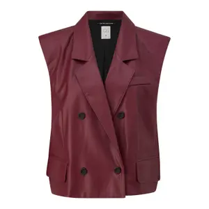 Women's Leather Gilet QS image-0