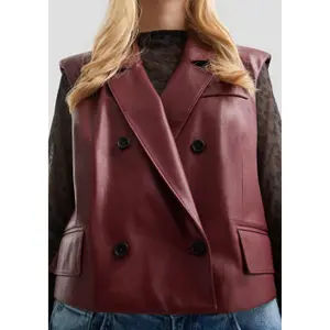 Women's Leather Gilet QS image-3
