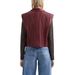 Women's Leather Gilet QS image-5