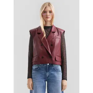 Women's Leather Gilet QS image-6