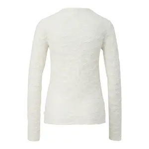 Slightly Sheer Long Sleeve Shirt Women QS image-1