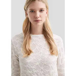 Slightly Sheer Long Sleeve Shirt Women QS image-3