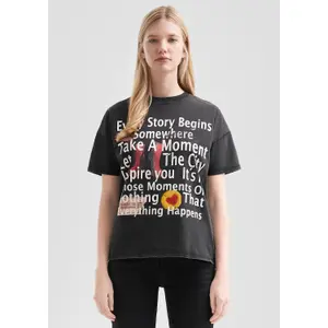 Women's Washed Effect T-Shirt QS Boyfriend image-6