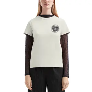Women's Cotton Shirt with Small Placed Pattern QS image-2