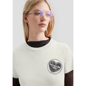 Women's Cotton Shirt with Small Placed Pattern QS image-3