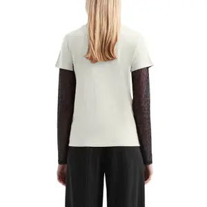 Women's Cotton Shirt with Small Placed Pattern QS image-5