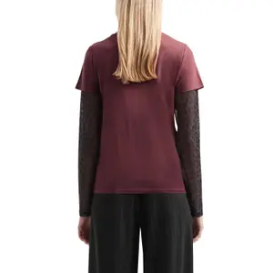 Women's Cotton Shirt with Small Placed Pattern QS image-5