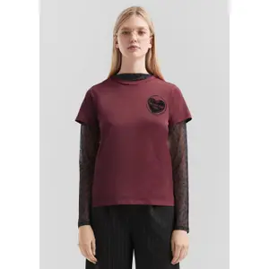 Women's Cotton Shirt with Small Placed Pattern QS image-6