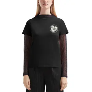 Women's Cotton Shirt with Small Placed Pattern QS image-2