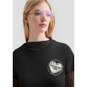 Women's Cotton Shirt with Small Placed Pattern QS image-3