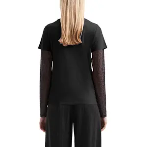 Women's Cotton Shirt with Small Placed Pattern QS image-5