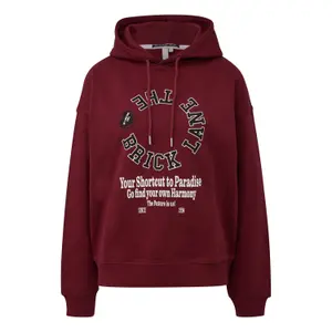 Women's Oversized Hoodie with Front Print QS image-0