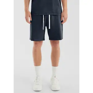 Textured Jersey Bermuda Shorts QS image-6