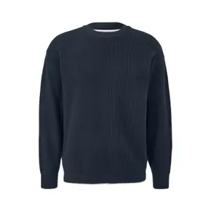Ribbed Layered Knit Pullover QS image-0