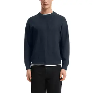 Ribbed Layered Knit Pullover QS image-2