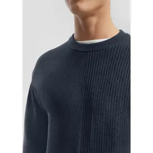 Ribbed Layered Knit Pullover QS image-3