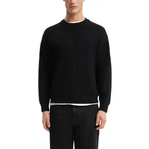 Ribbed Layered Knit Pullover QS image-2