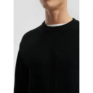 Ribbed Layered Knit Pullover QS image-3