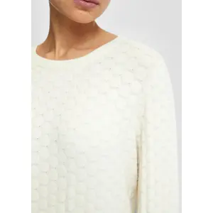 Women's Round Neck Pullover with Honeycomb Structure QS image-3