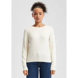 Women's Round Neck Pullover with Honeycomb Structure QS image-6