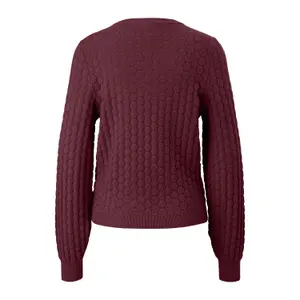 Women's Round Neck Pullover with Honeycomb Structure QS image-1