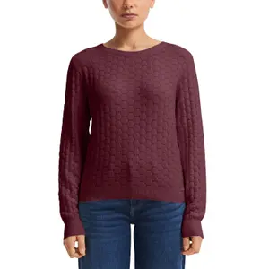 Women's Round Neck Pullover with Honeycomb Structure QS image-2