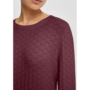 Women's Round Neck Pullover with Honeycomb Structure QS image-3