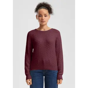 Women's Round Neck Pullover with Honeycomb Structure QS image-6