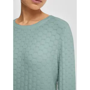 Women's Round Neck Pullover with Honeycomb Structure QS image-3